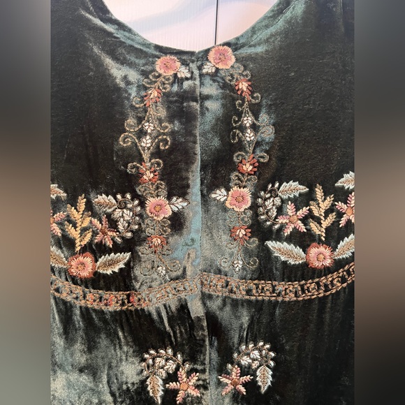 SUNDANCE NWT Retails $258 Crush Velvet Embroidered Cardigan Kimono BoHo Sz M-L - Picture 12 of 15